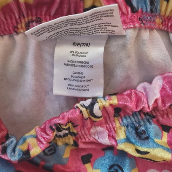 Despicable Me Minion child girl's long comfy pajama pants Size S/P (7/8) - Picture 3 of 3